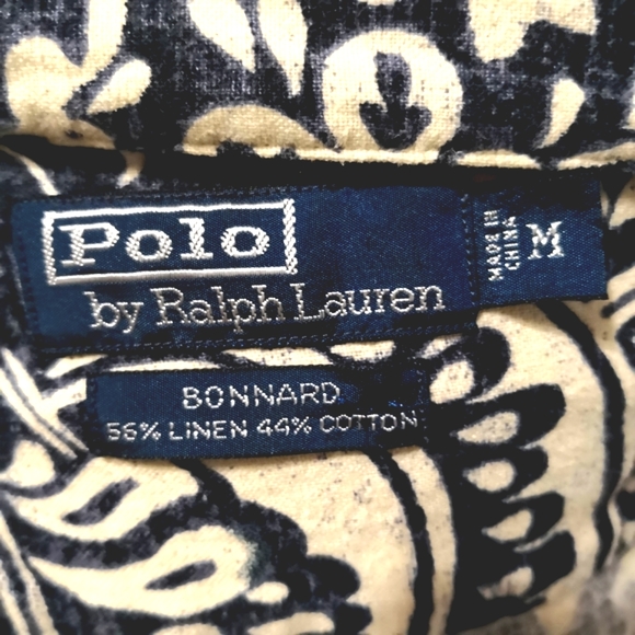 Polo by Ralph Lauren Floral Men's M Tropical Hawaiian Button Down Short Shirt - Picture 7 of 7